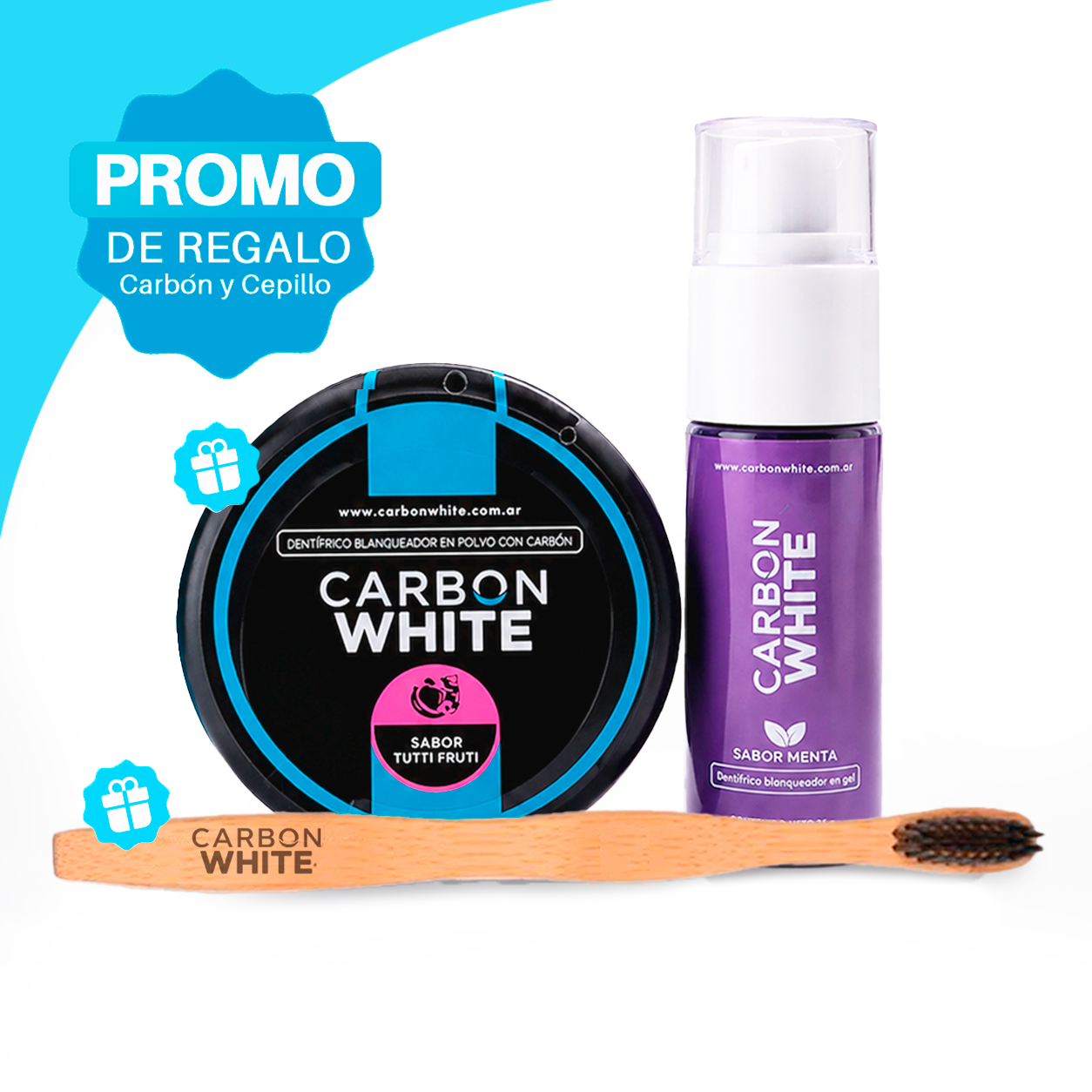 Dentífrico V34 Menta Corrector de color & Cepillo + Carbón activado de regalo